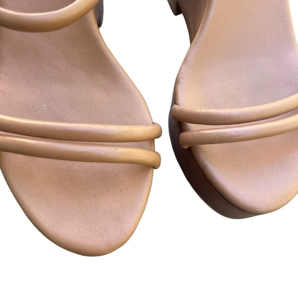 Kate Spade Saturday Wood Platform Wedge Sandal Tan Size 6 - Picture 5 of 15